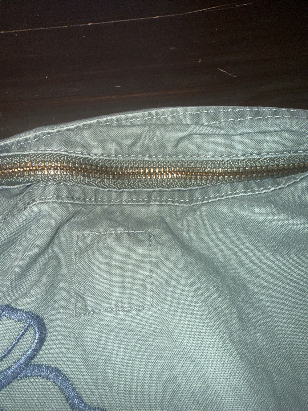 Kensie Sage Green Utility Jacket with Floral Embroidery - Picture 6 of 6